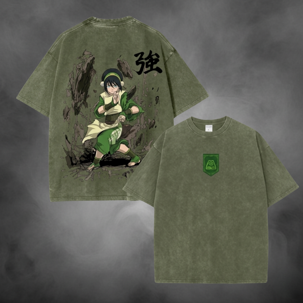 Toph Fight V1 Avatar The Last Airbender t-shirt in green