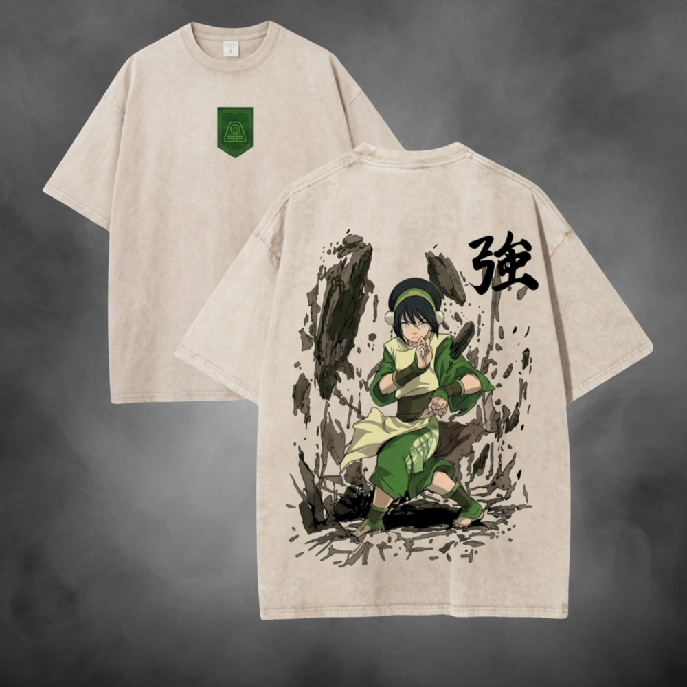 Toph Fight V1 Avatar The Last Airbender t-shirt in sand