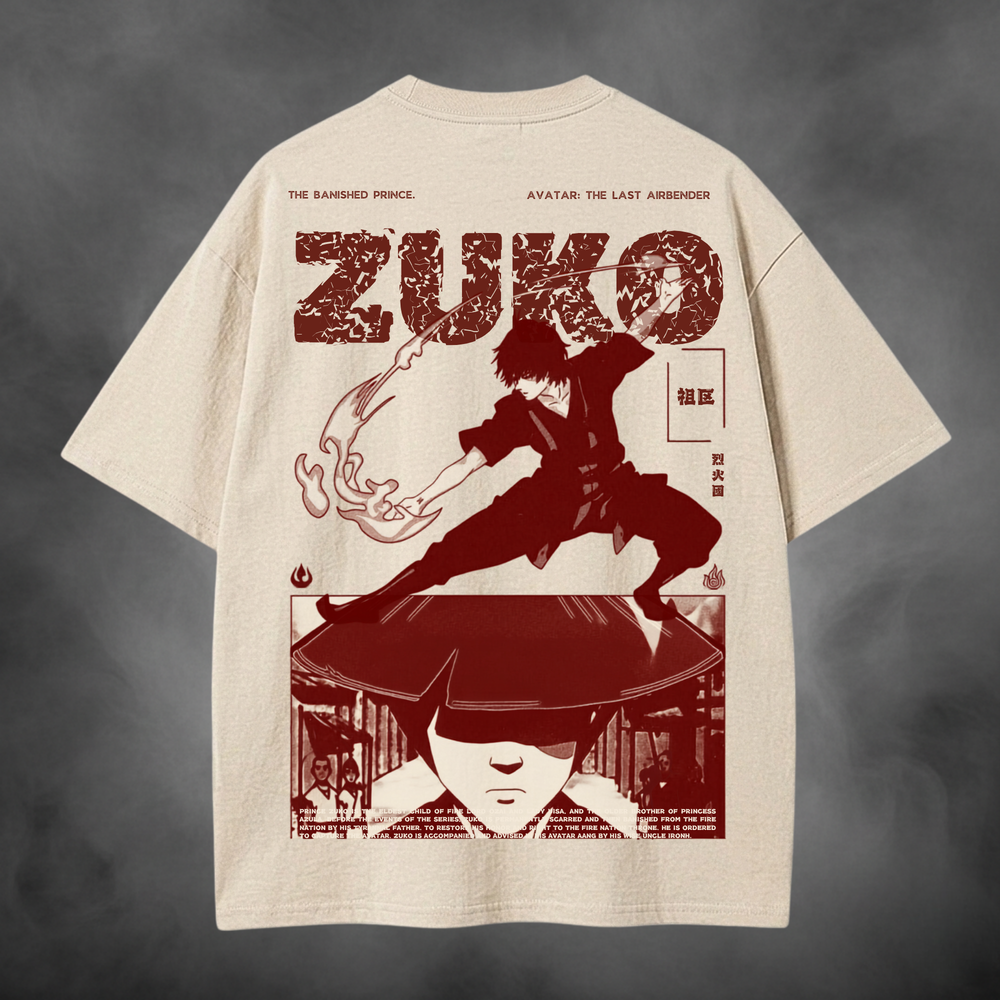 Zuko Text Poster V1 back print detail sand