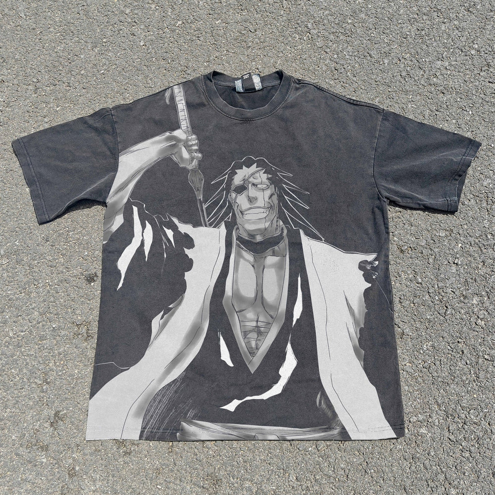 Kenpachi Zaraki Bleach all-over-print shirt back — NANAKAGE