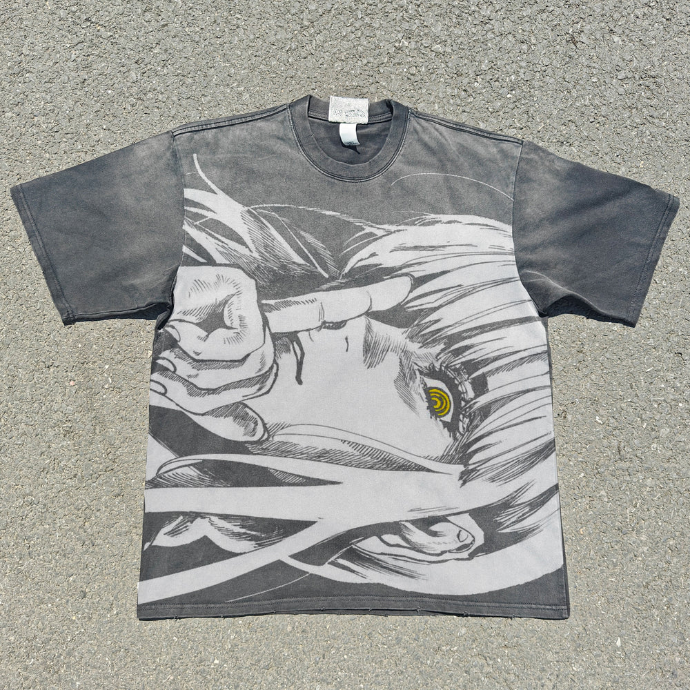 Makima Chainsaw Man acid-wash oversized graphic tee. NANAKAGE