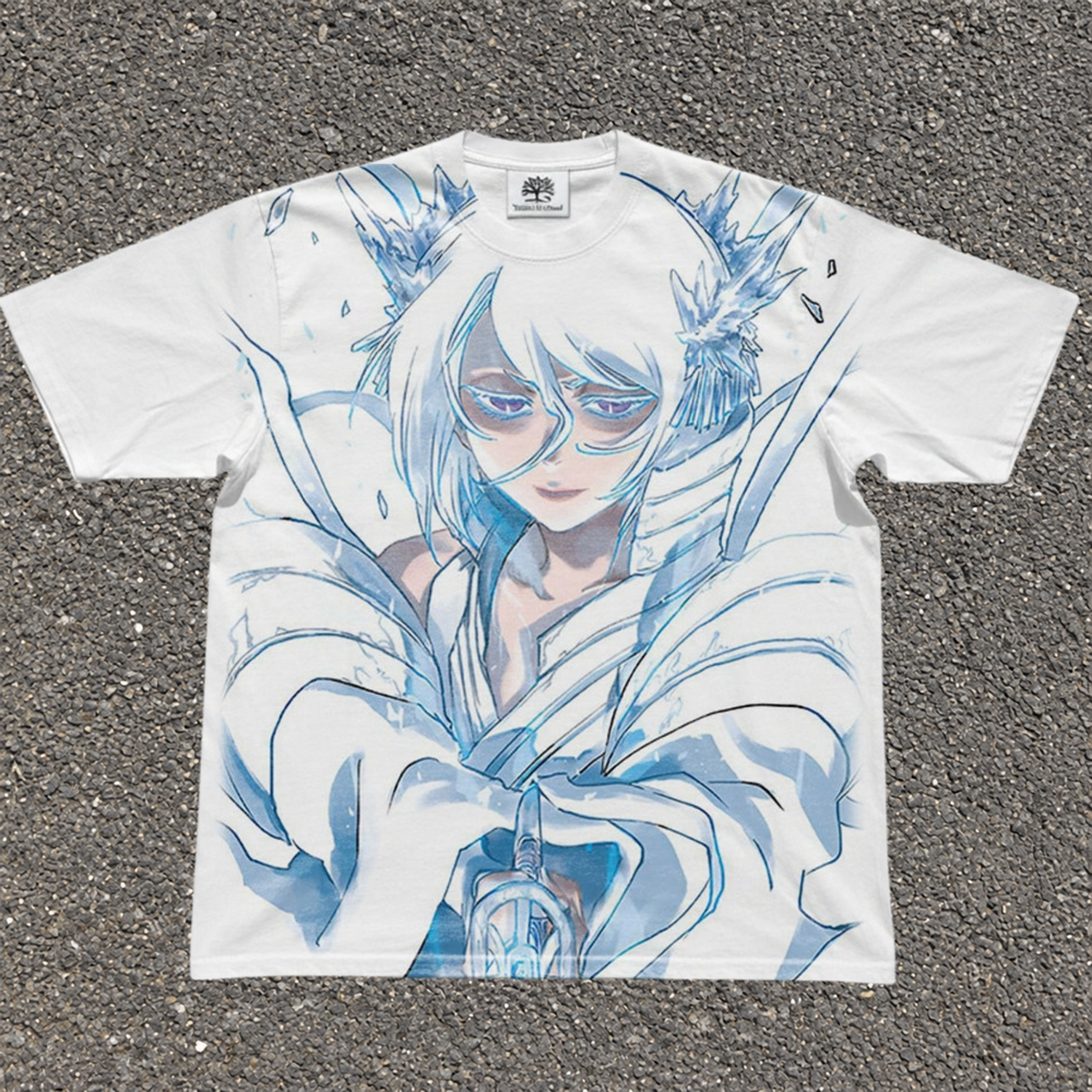 Rukia Ice Portrait All Over Print in white, front artwork