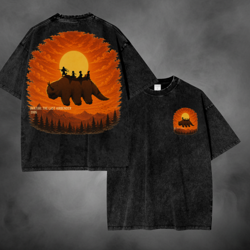 Gaang Sunset V1 Avatar The Last Airbender t-shirt in black