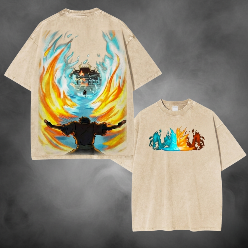 Zuko Dual Flame V1 Avatar The Last Airbender t-shirt in sand