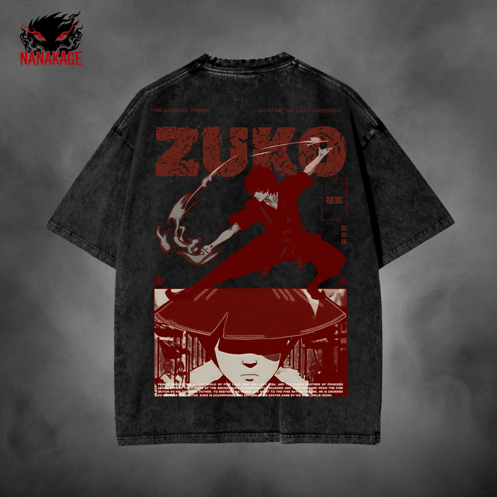 Zuko Text Poster V2 back print detail black
