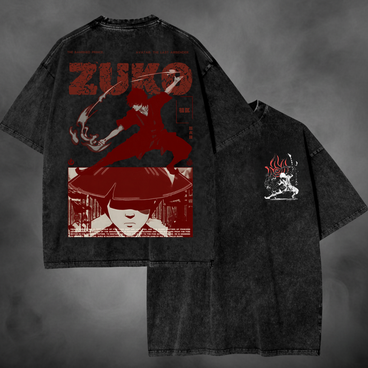 Zuko Text Poster V2 Avatar The Last Airbender t-shirt in black