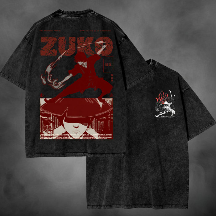Zuko Text Poster V2 Avatar The Last Airbender t-shirt in black