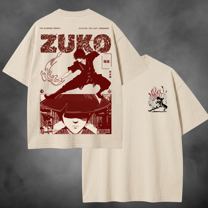 Zuko Text Poster V1 Avatar The Last Airbender t-shirt in sand