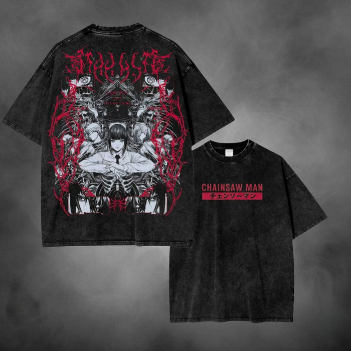 Acid-wash oversized t-shirt with Star Cult Tee streetwear graphic print.