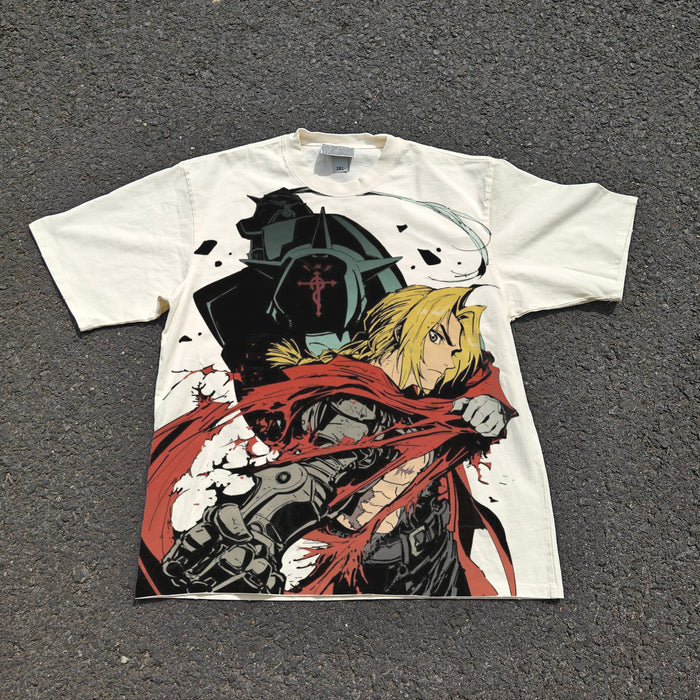 Fullmetal Alchemist Brotherhood acid-wash oversized graphic tee — NANAKAGE