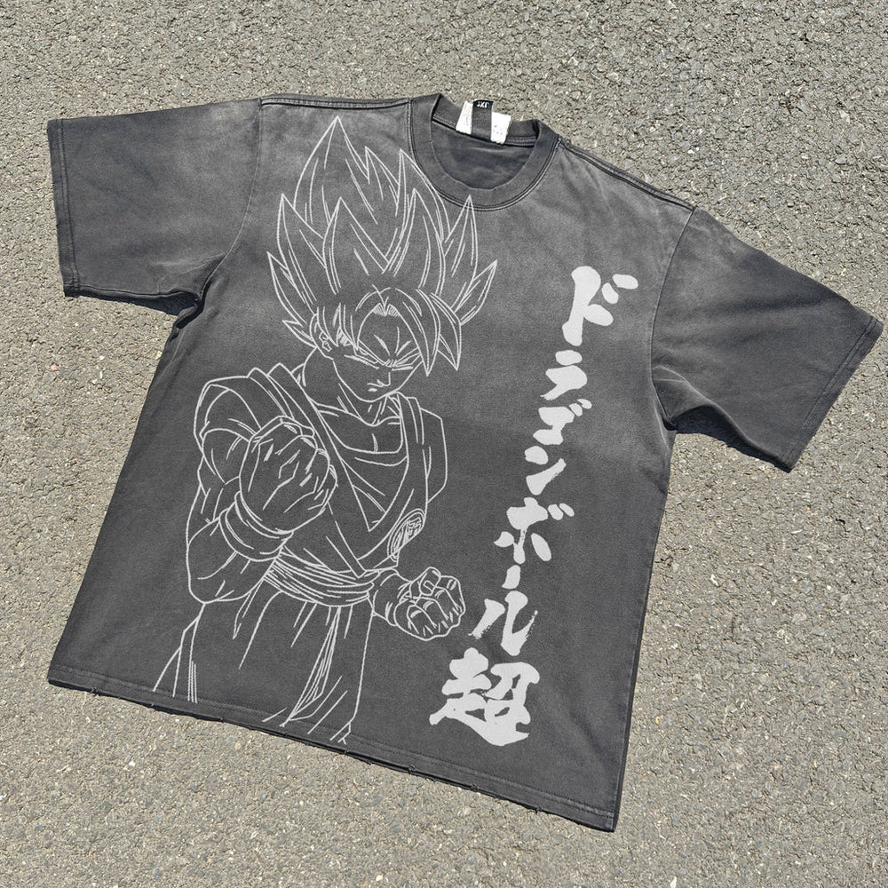 Goku Dragon Ball Super acid-wash oversized graphic tee — NANAKAGE