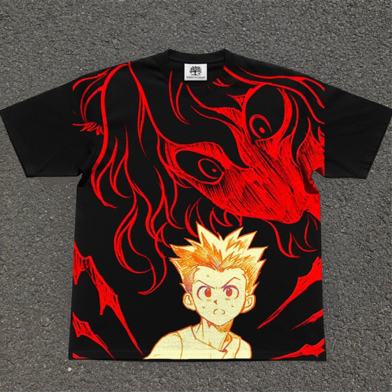 Gon and Pitou Confrontation All Over Print in black, style 1