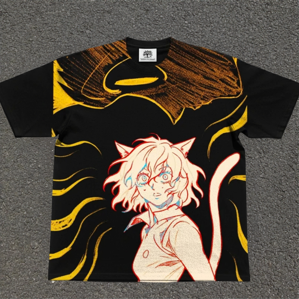 Gon and Pitou Confrontation All Over Print in black, style 2