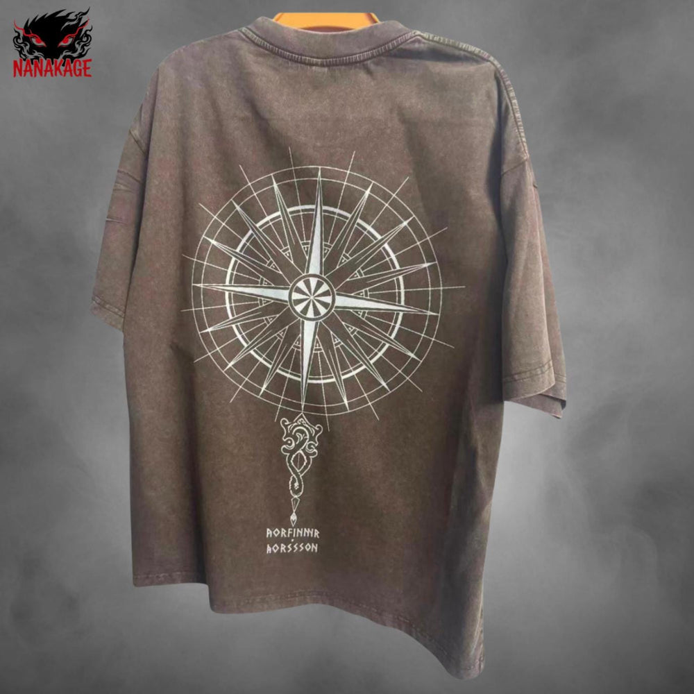 Black acid-wash oversized t-shirt with No Enemies anime graphic print.