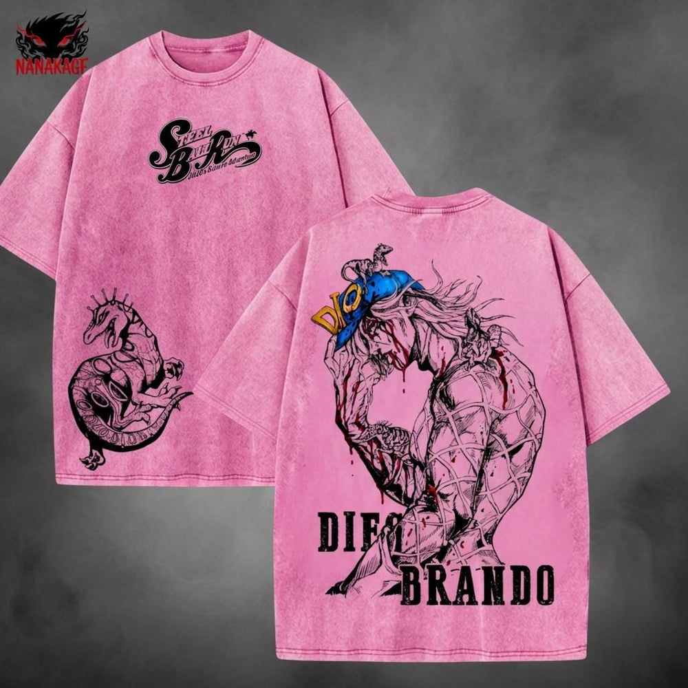 Pink acid-wash Diego Brando V1 tee
