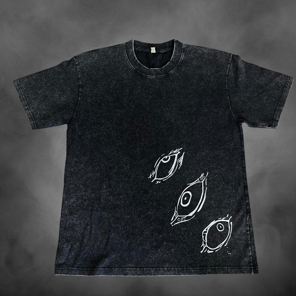 Acid-wash oversized t-shirt with The Honored One anime graphic print.