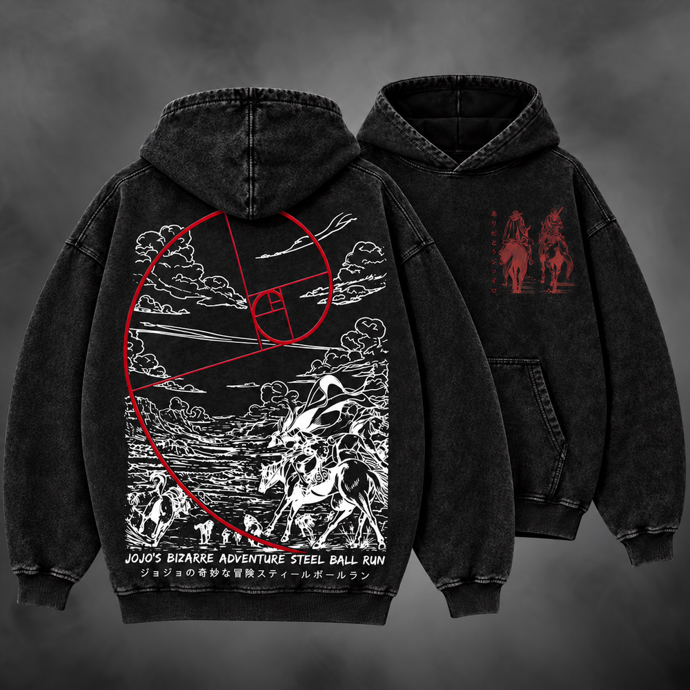 Johnny X Gyro Hoodie V3 in black, front and back views