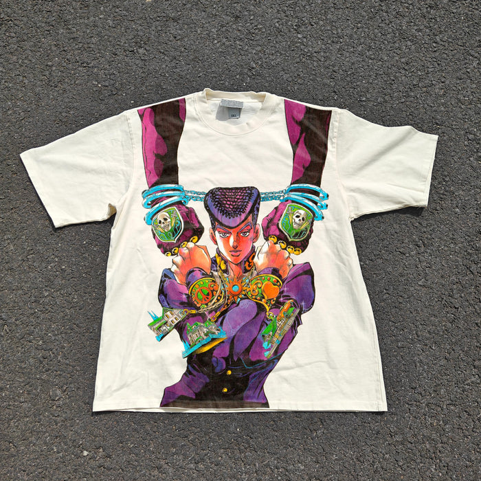 Josuke Higashikata JoJo Bizarre Adventure acid-wash graphic tee — NANAKAGE
