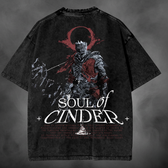Soul of Cinder Dark Souls 3 acid-wash oversized graphic tee — NANAKAGE
