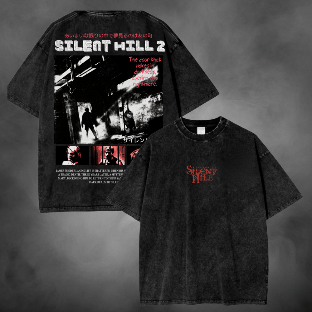 Silent Hill 2 vintage acid wash oversized graphic tee NANAKAGE