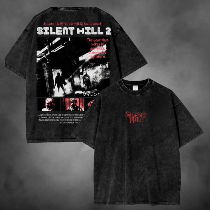 Silent Hill 2 vintage acid wash oversized graphic tee NANAKAGE