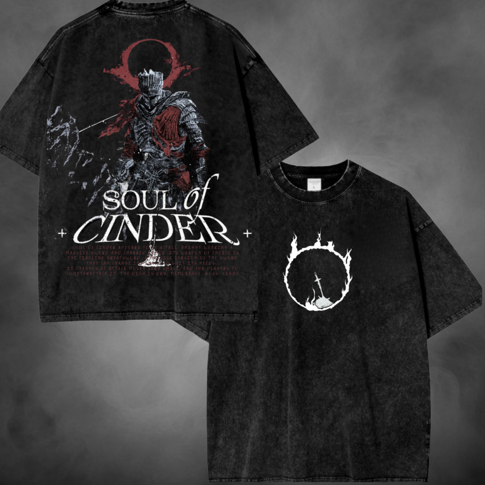 Soul of Cinder Dark Souls 3 vintage acid wash oversized tee NANAKAGE